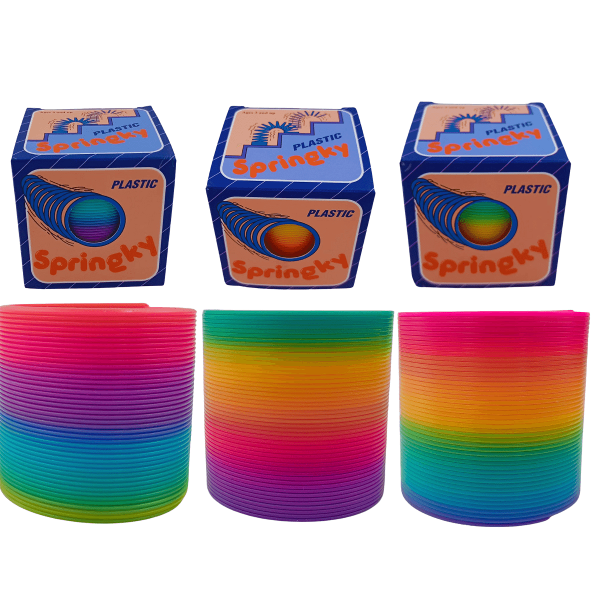 Gusano de Resorte Arcoíris - Juguete Clásico - Imagen 1